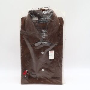 Beau Brummel Mens 15.5-33 Brown Dress Shirt USA NWT NOS